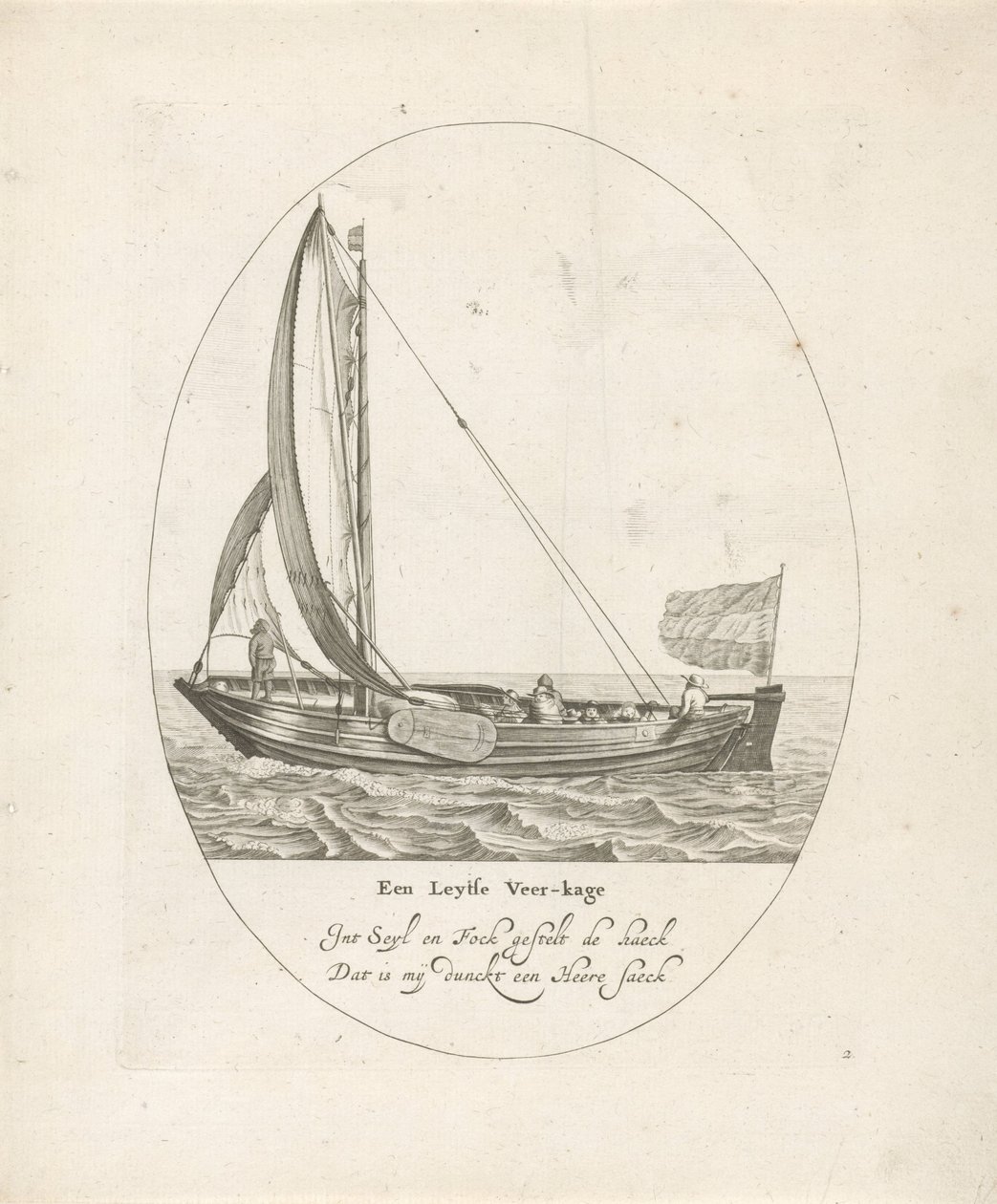 Leiden baharı Bir Leytse Veer-kage (nesne üzerindeki başlık) Sekiz farklı Hollanda tipi iç gemi (seri başlığı) by Dirk Eversen Lons