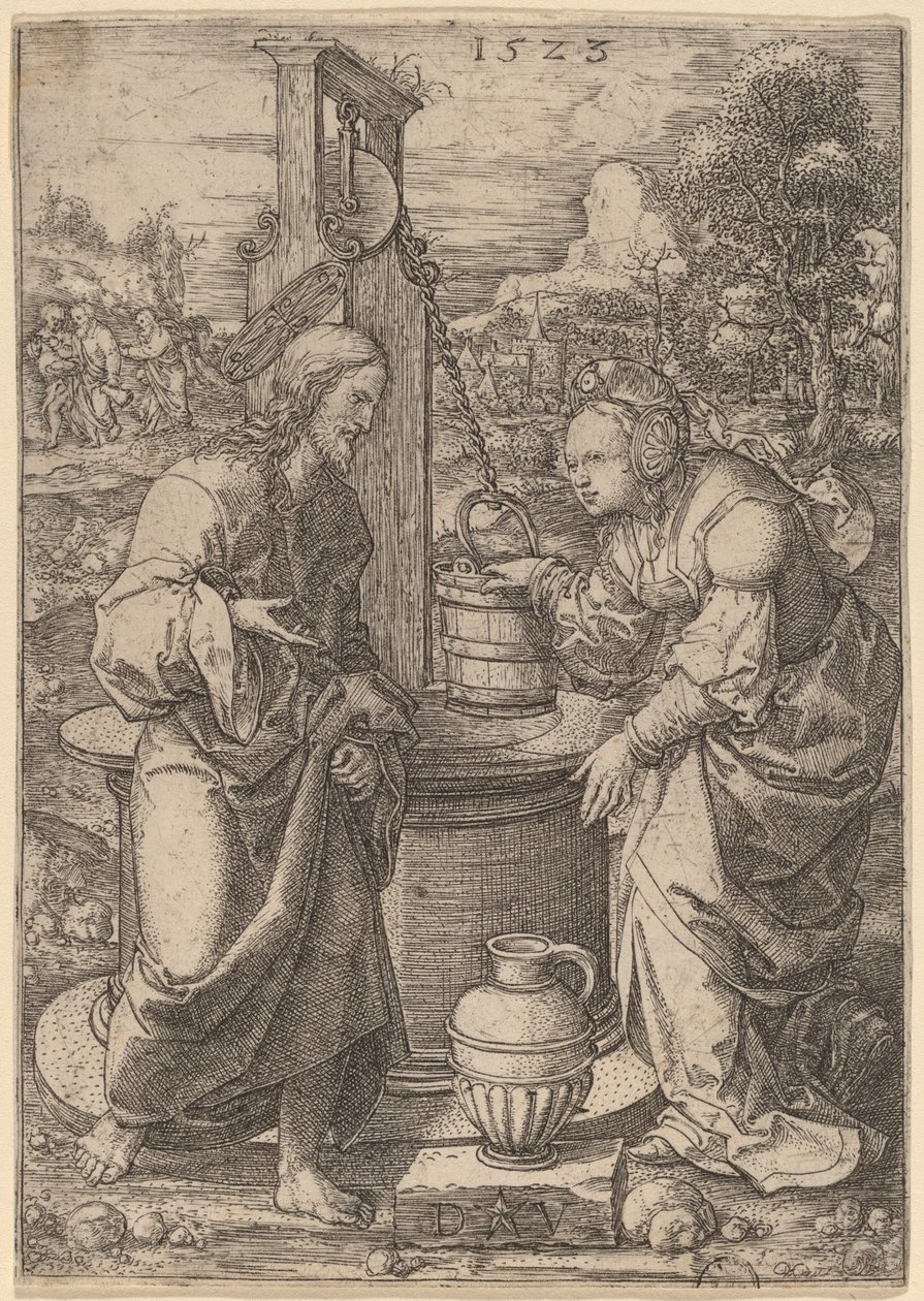 İsa ve Samiriyeli Kadın by Dirk Jacobsz Vellert