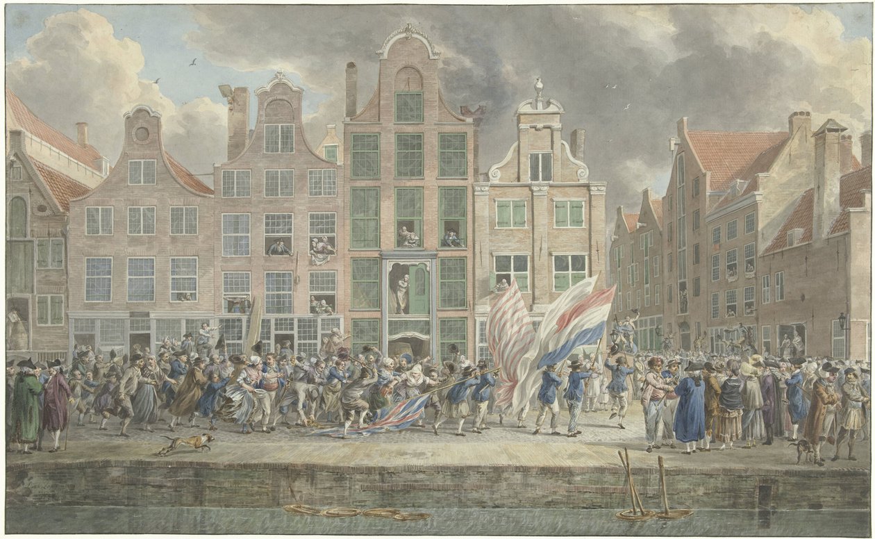 Rotterdam'da İngiliz karşıtı gösteri, 2 Mart 1781 by Dirk Langendijk (signed by artist)