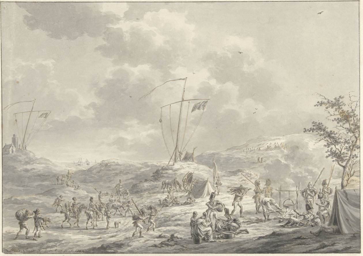 1799'da Callantsoog'daki Rus ordusunun kampı by Dirk Langendijk