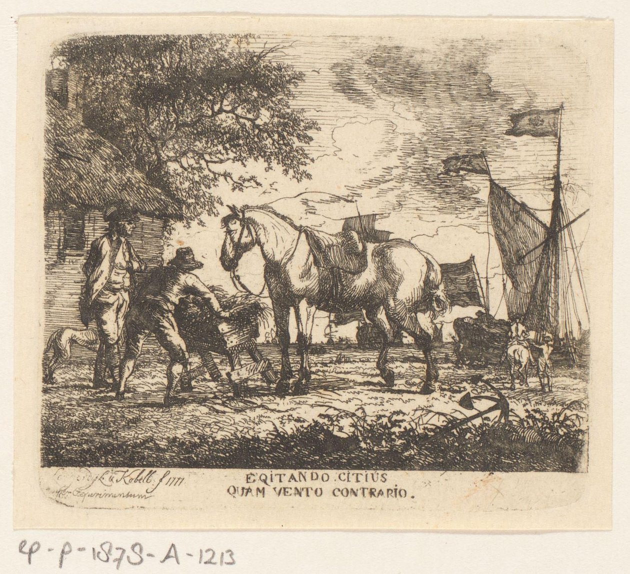 atı beslemek Egitando citius quam vento contrario (nesne üzerindeki başlık) by Dirk Langendijk