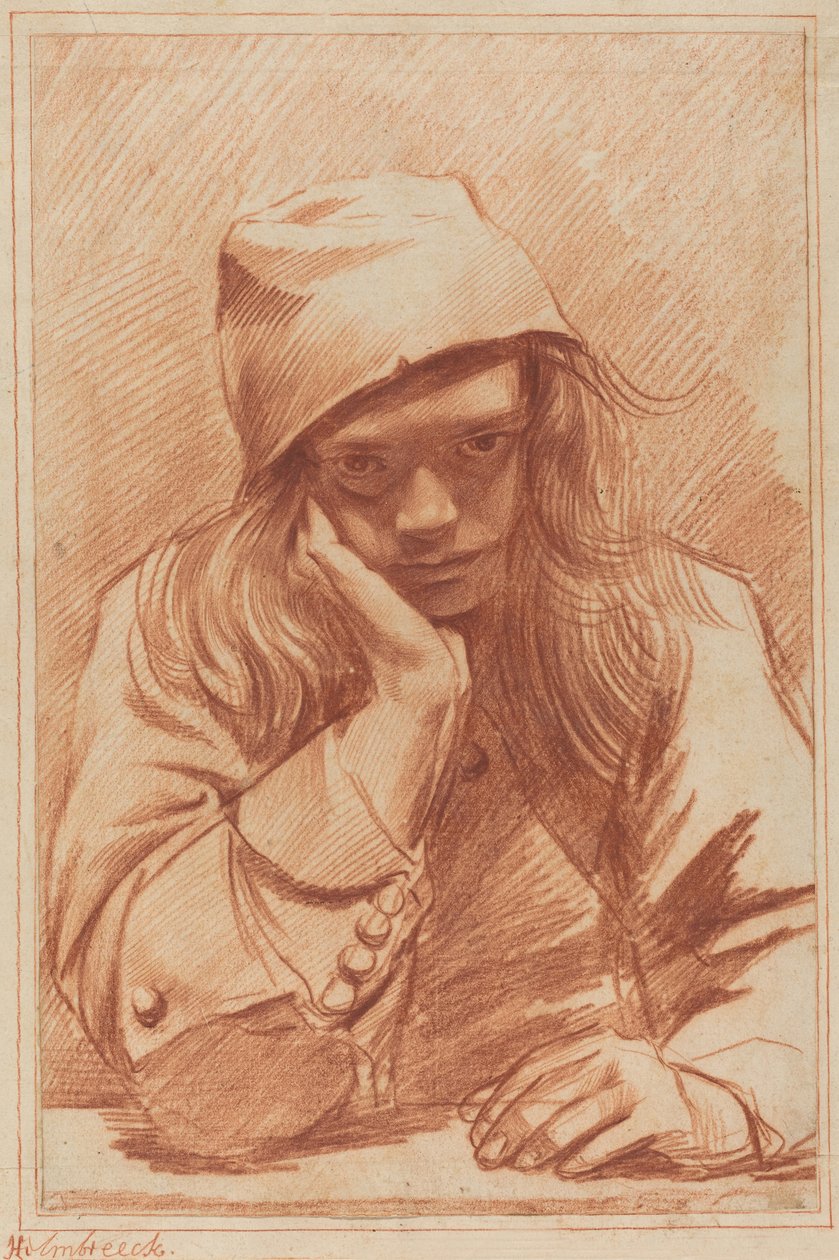 Self-Portrait (red chalk) by Dirk Theodor Helmbrecker
