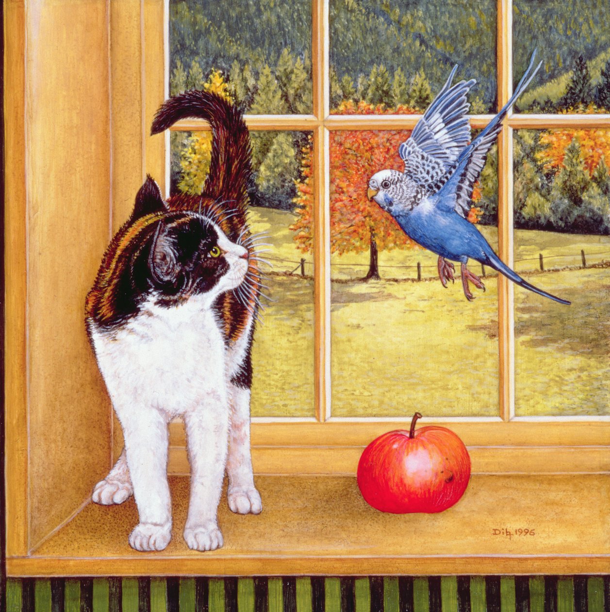 Kuş Gözlemciliği, 1996 (panel üzeri akrilik) by Ditz