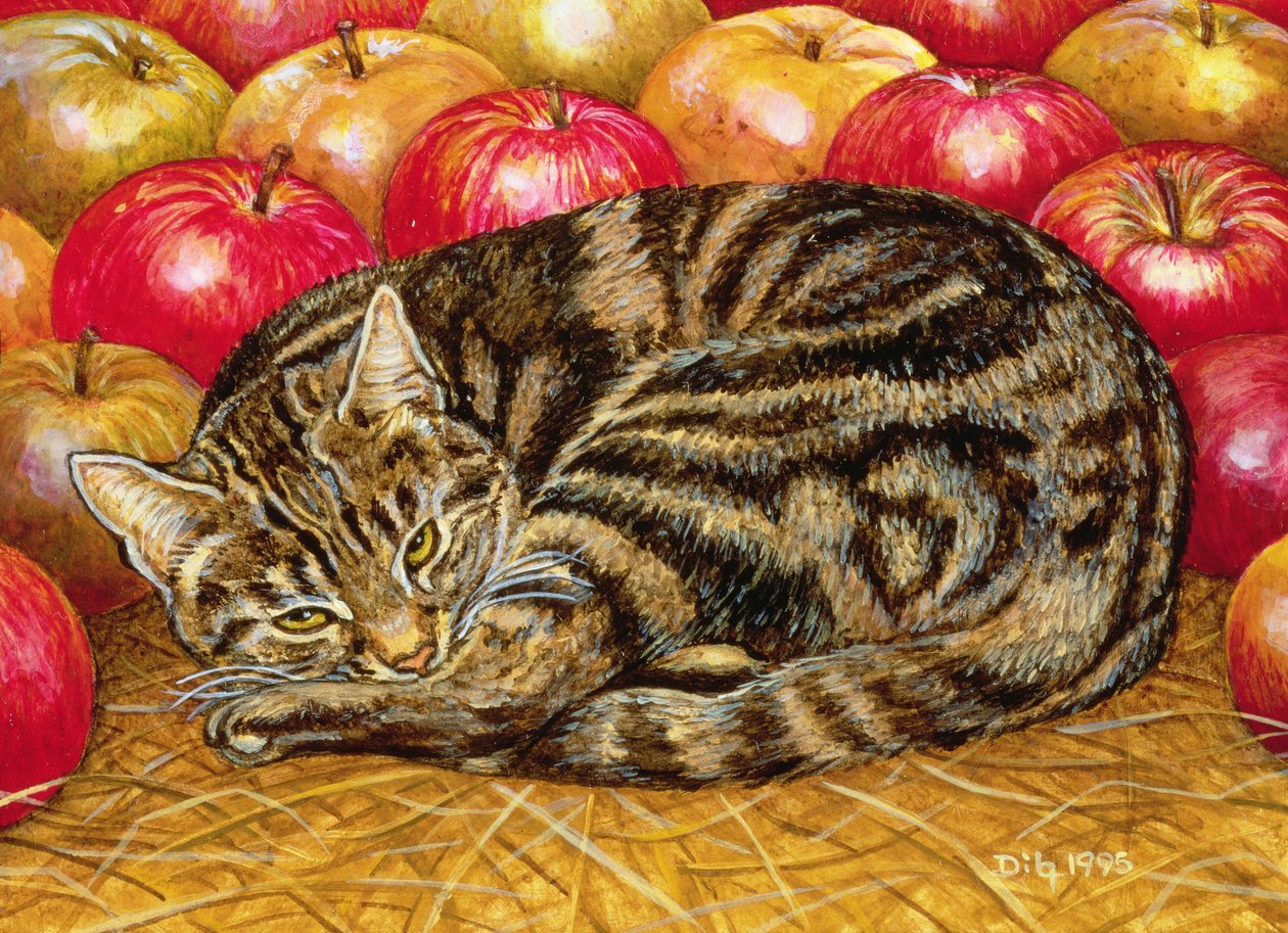 Sağ El Apple-Cat, 1995 (panelde akrilik) by Ditz