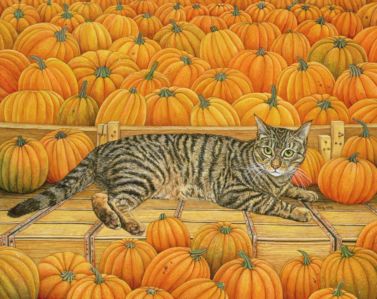 The Pumpkin-Cat, 1995 (panelde akrilik) by Ditz