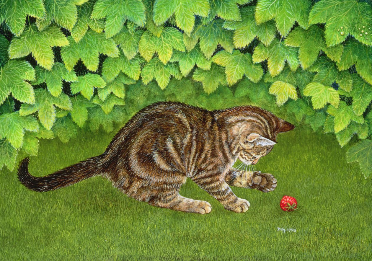 The Strawberry-Kitten, 1996 (panelde akrilik) by Ditz