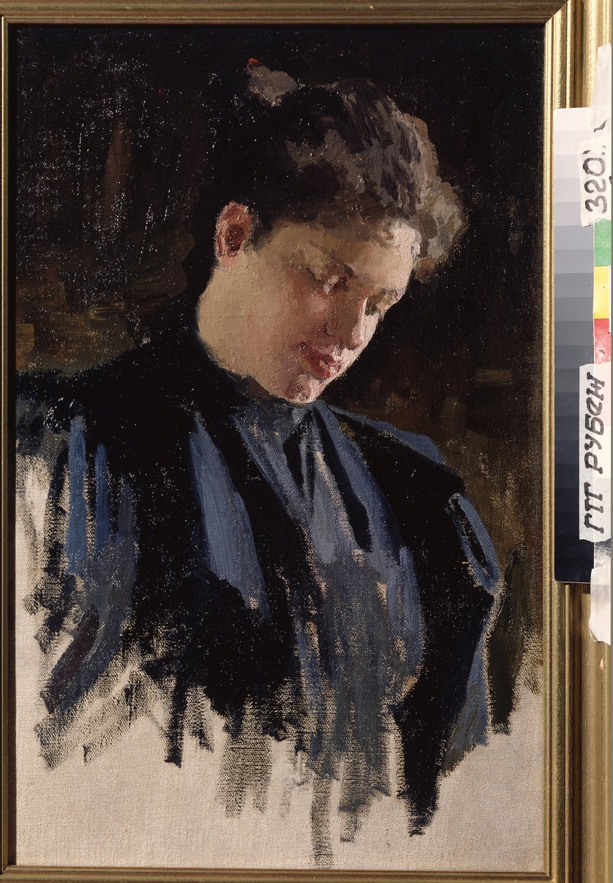 Sanatçının portresi Olga Ludvigovna Della-Vos-Kardovskaya (Della Vos Kardovskaya) (Della Vos Kardovskaja) (Della-Vos-Kardovskaja) (1875-1952). (Sanatçı O. Della Vos Kardovskaya'nın portresi). Peinture de Dmitri Nikolayevich Kardovsky (Kardovski) (1866- by Dmitri Nikolayevich Kardovsky