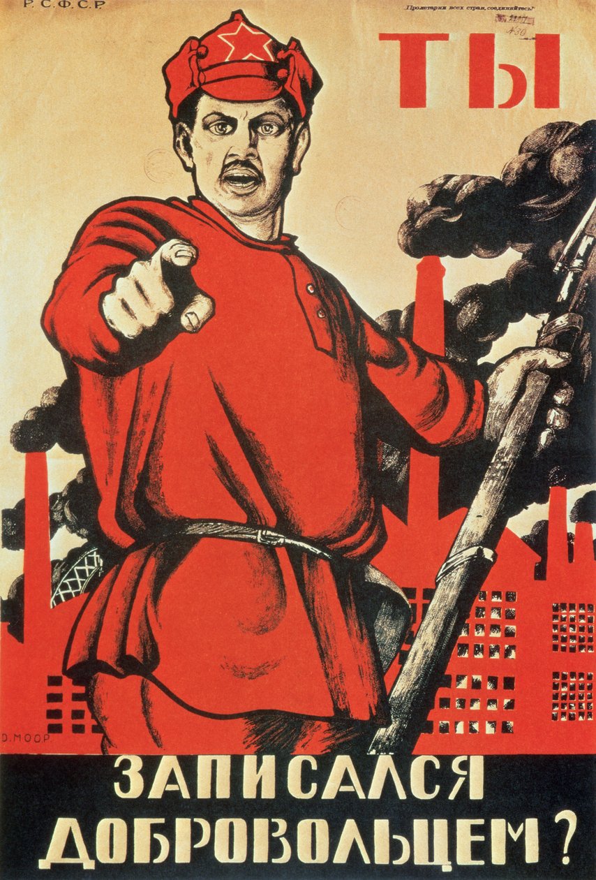 "Sen - Henüz Gönüllü müsün?", propaganda afişi by Dmitri Stahievic Moor