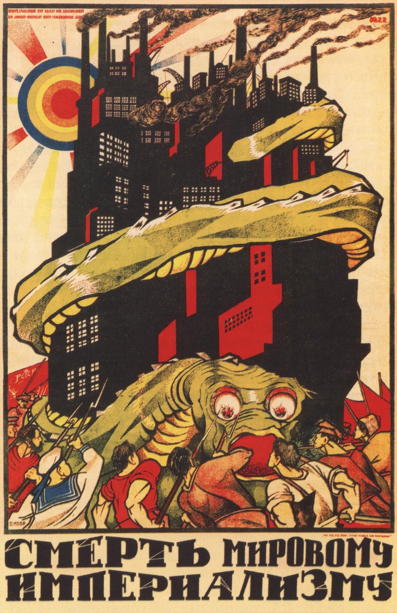 Dünya emperyalizminin ölümü için Poster, 1920 by Dmitriy Stakhievich Moor