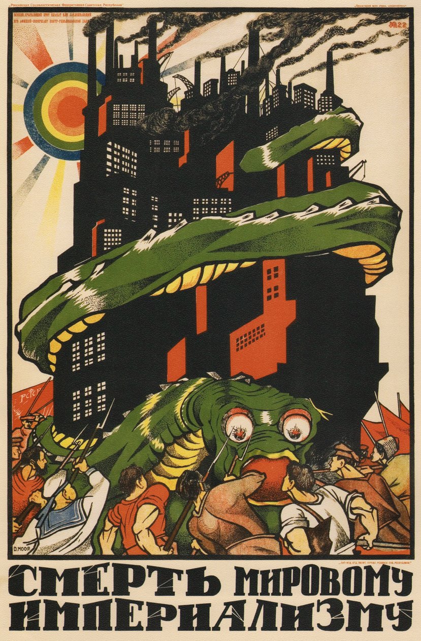 Dünya emperyalizminin ölümü için Poster, 1920 by Dmitriy Stakhievich Moor