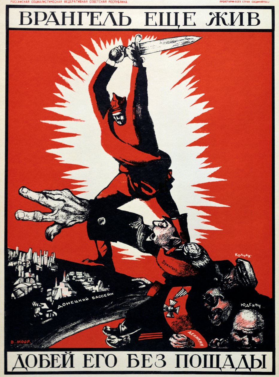 Sovyet siyasi afişi, 1920. by Dmitriy Stakhievich Moor