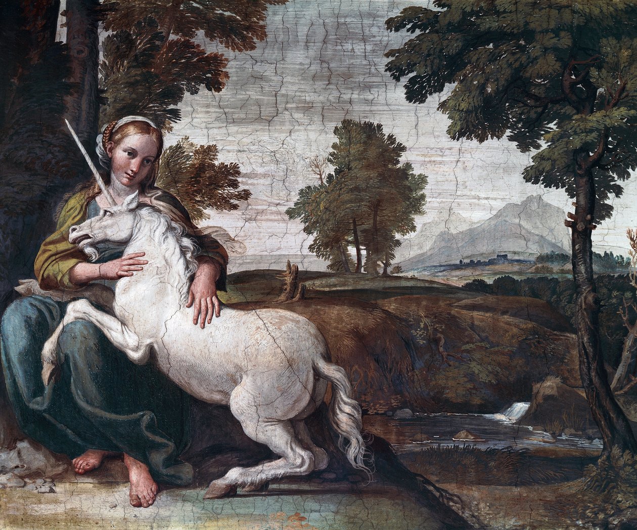 Tek boynuzlu bir bakire by Domenichino