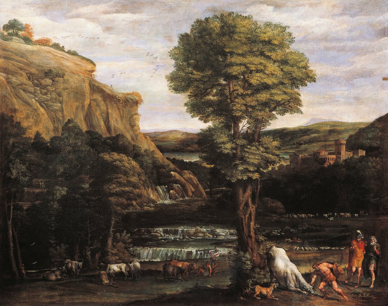 Herkül'ün Achelas'la savaştığı manzara boğaya dönüştü by Domenichino (1581 1641)
