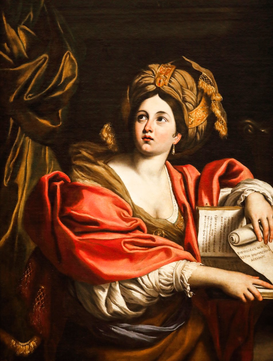 Cumali Sibyl. 17. yüzyıl (Tuval üzerine yağlı boya) by Domenichino