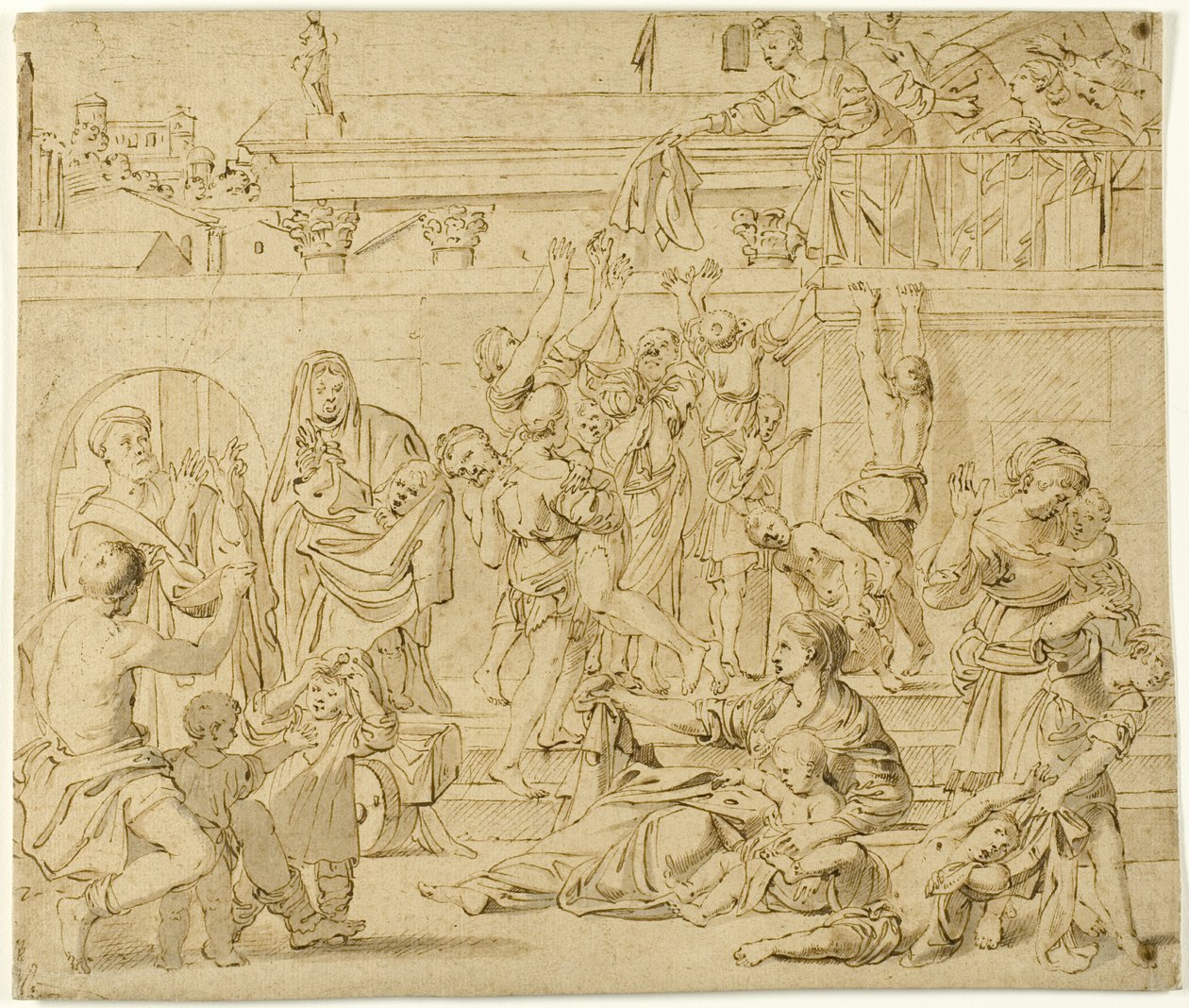 Aziz Cecilia Yoksullara Sadaka Dağıtıyor by Domenichino