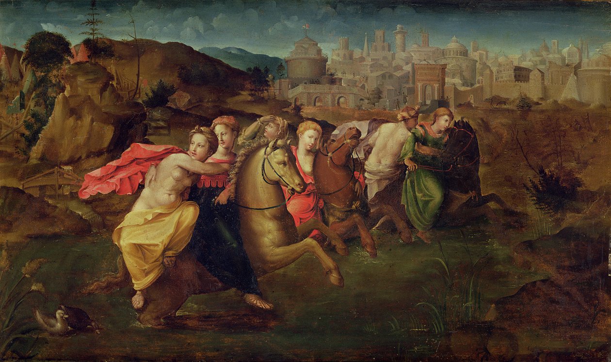 Cloelia ve Porsenna Tarlasından kaçan Bakireler, c.1530-35 by Domenico di Pace Beccafumi  