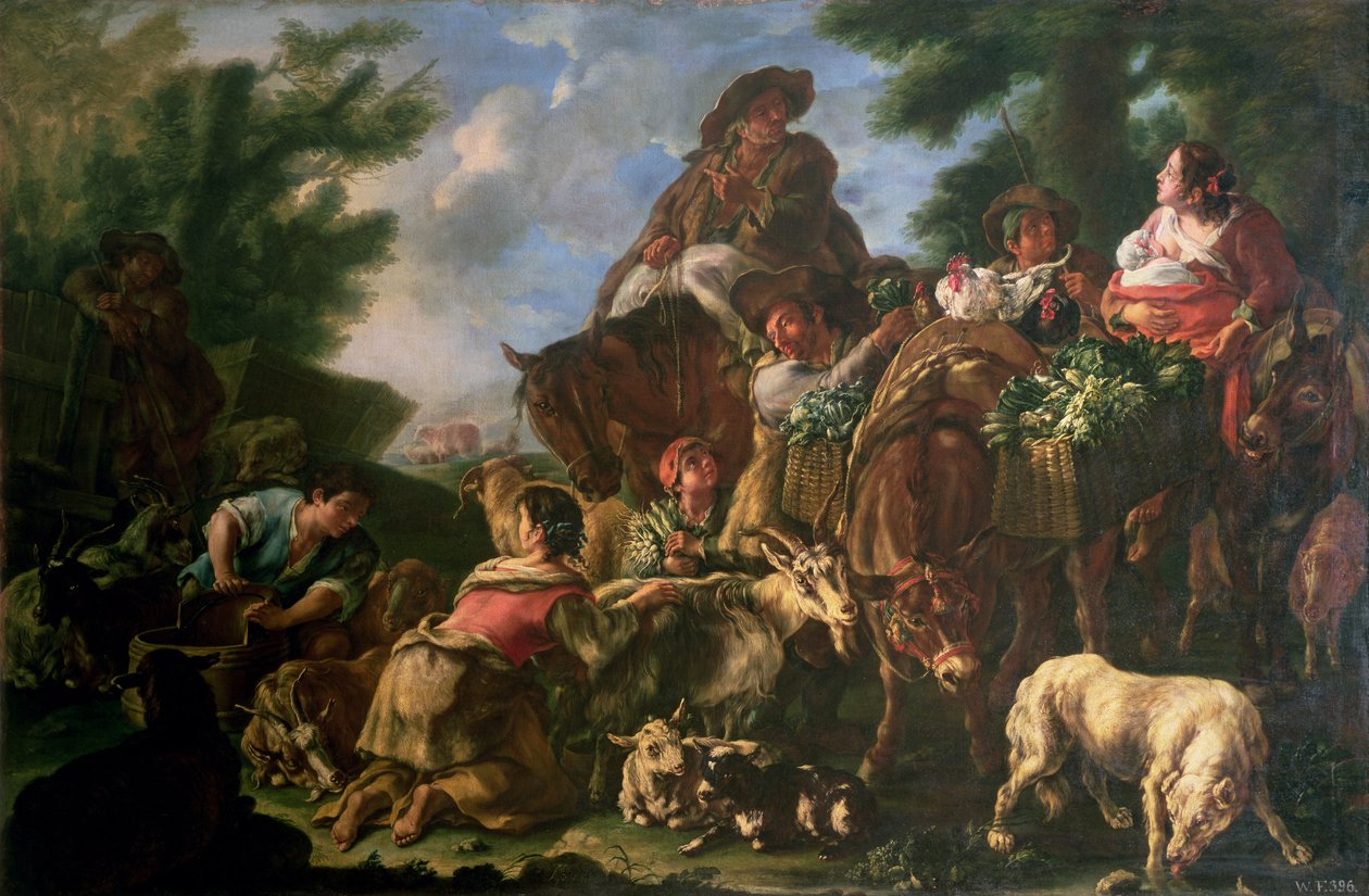 Bir atlı çoban grubu by Domenico Brandi