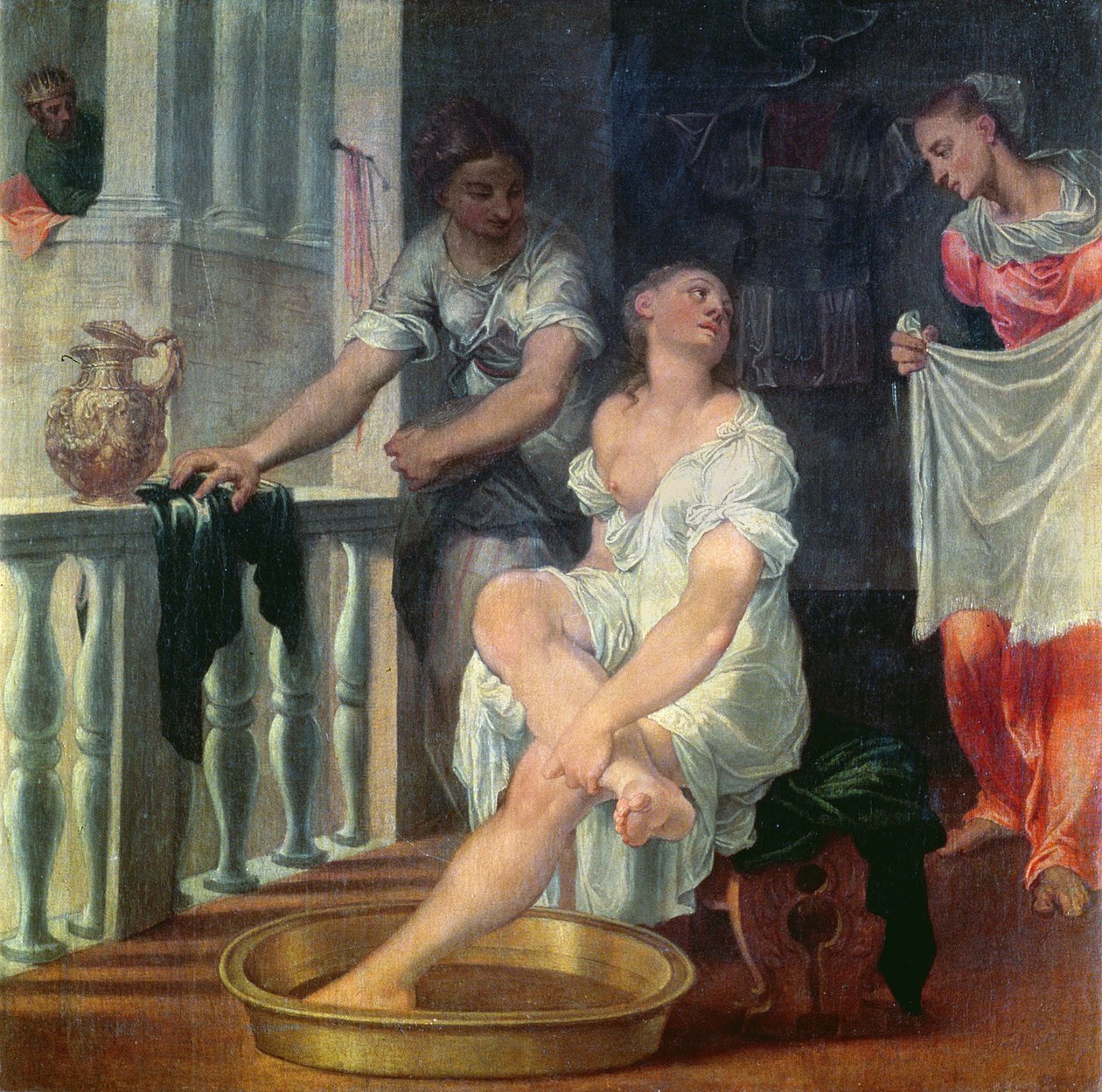 Bathsheba Banyosu, c.1550 by Domenico Brusasorci