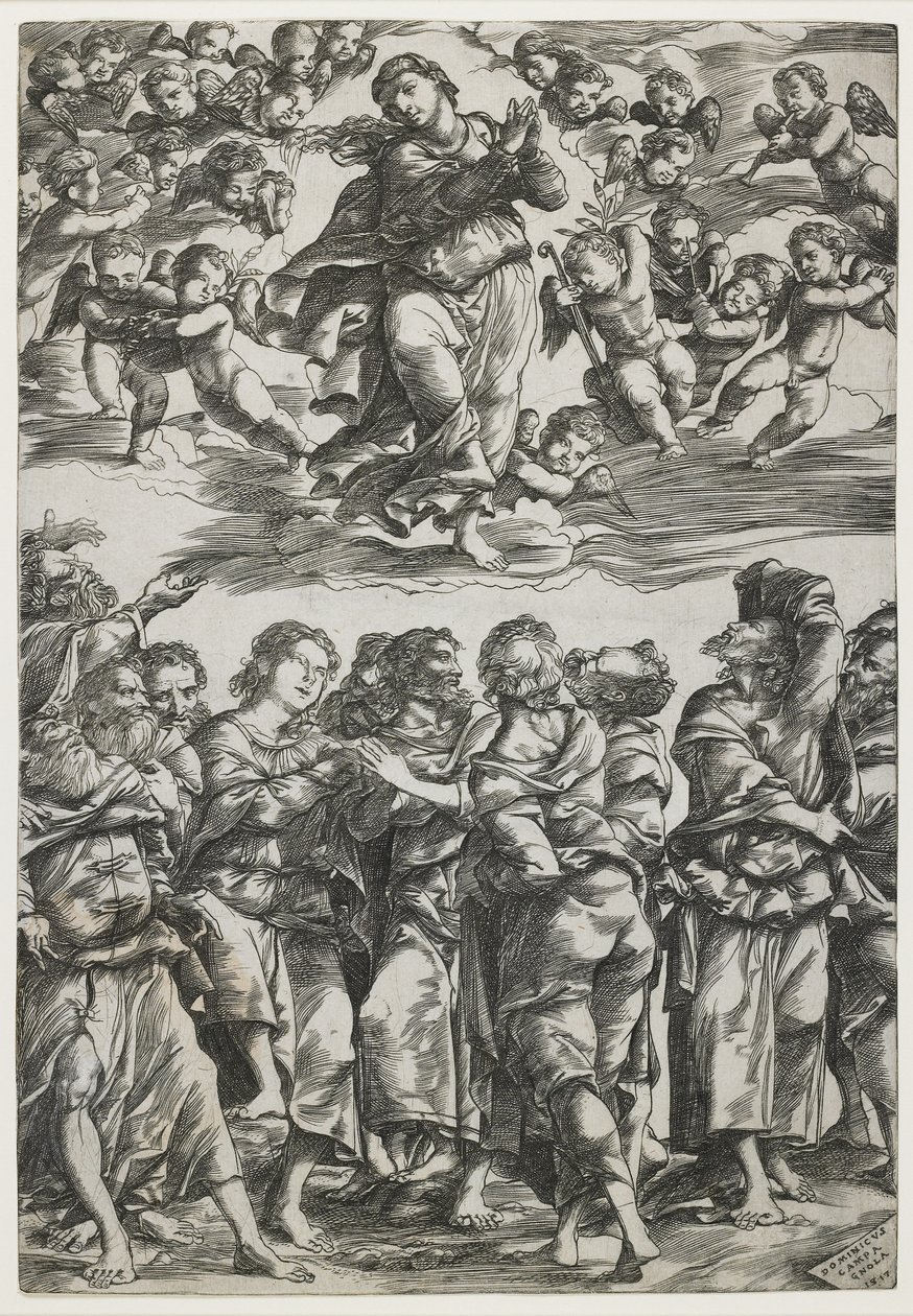 ದಿ ಅಸಂಪ್ಷನ್ ಆಫ್ ದಿ ವರ್ಜಿನ್, 1517 ಟರ್ಕ್ by Domenico Campagnola