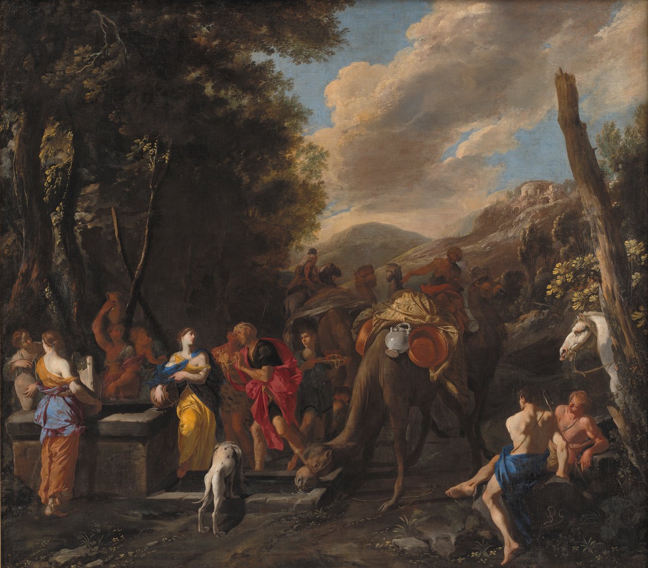 Rebekah ve Eliezer kuyuda by Domenico Gargiulo