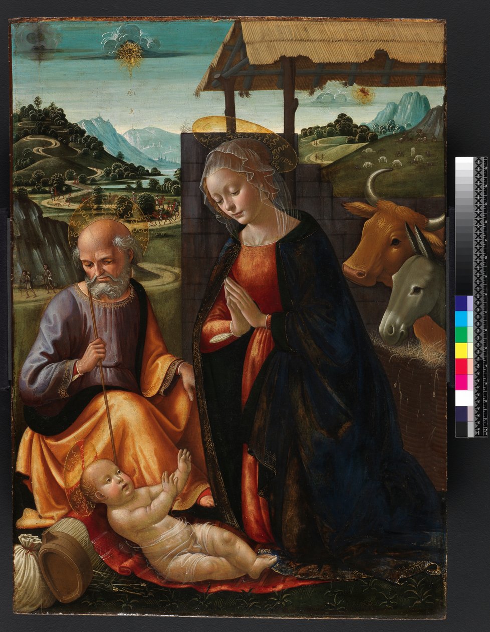 Doğuş (panelde tempera ve yağ) (temizlik sonrası) by Domenico Ghirlandaio