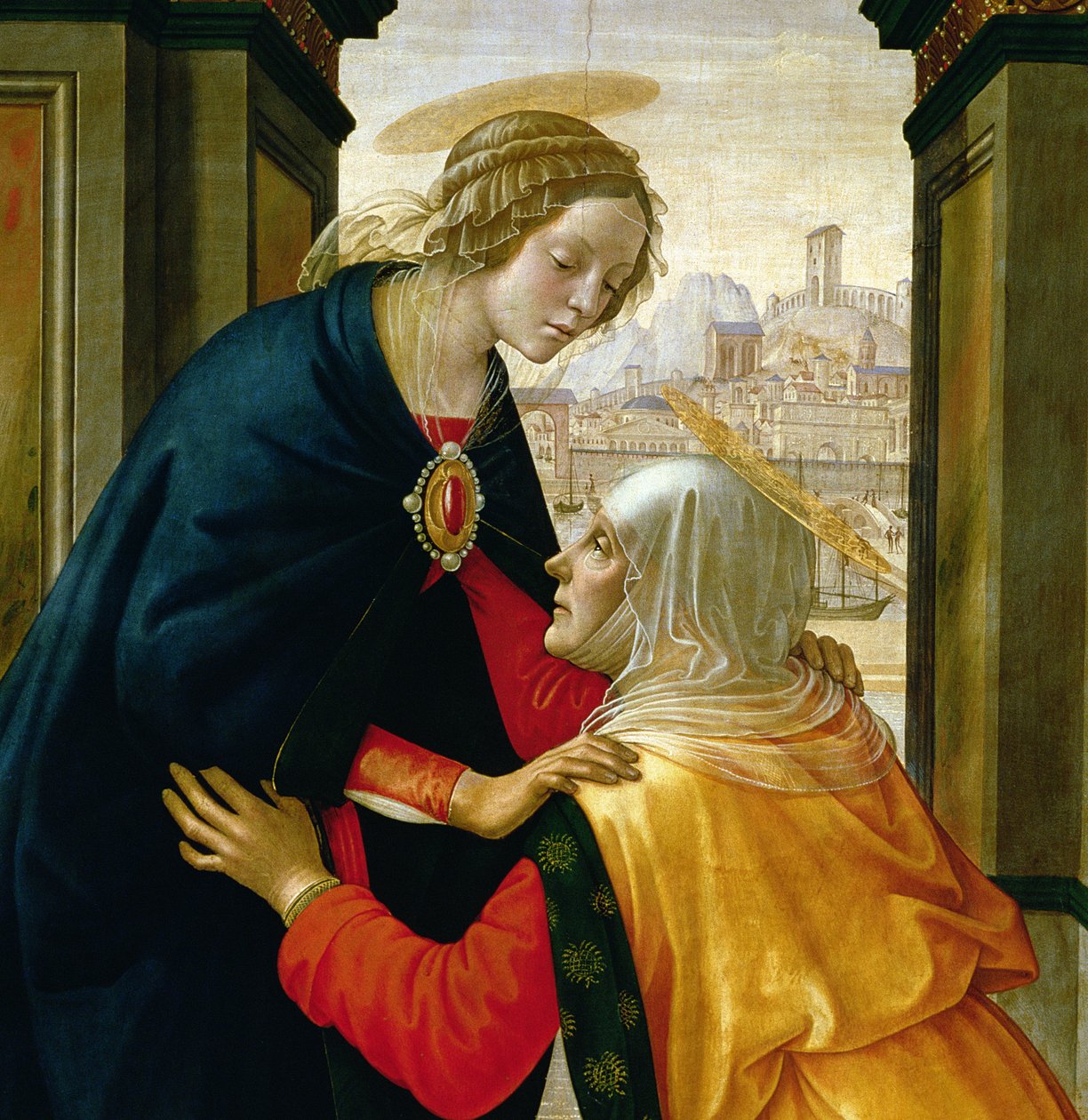 Ziyaret, 1491 (panelde sıcaklık) (192460 detayı) by Domenico Ghirlandaio