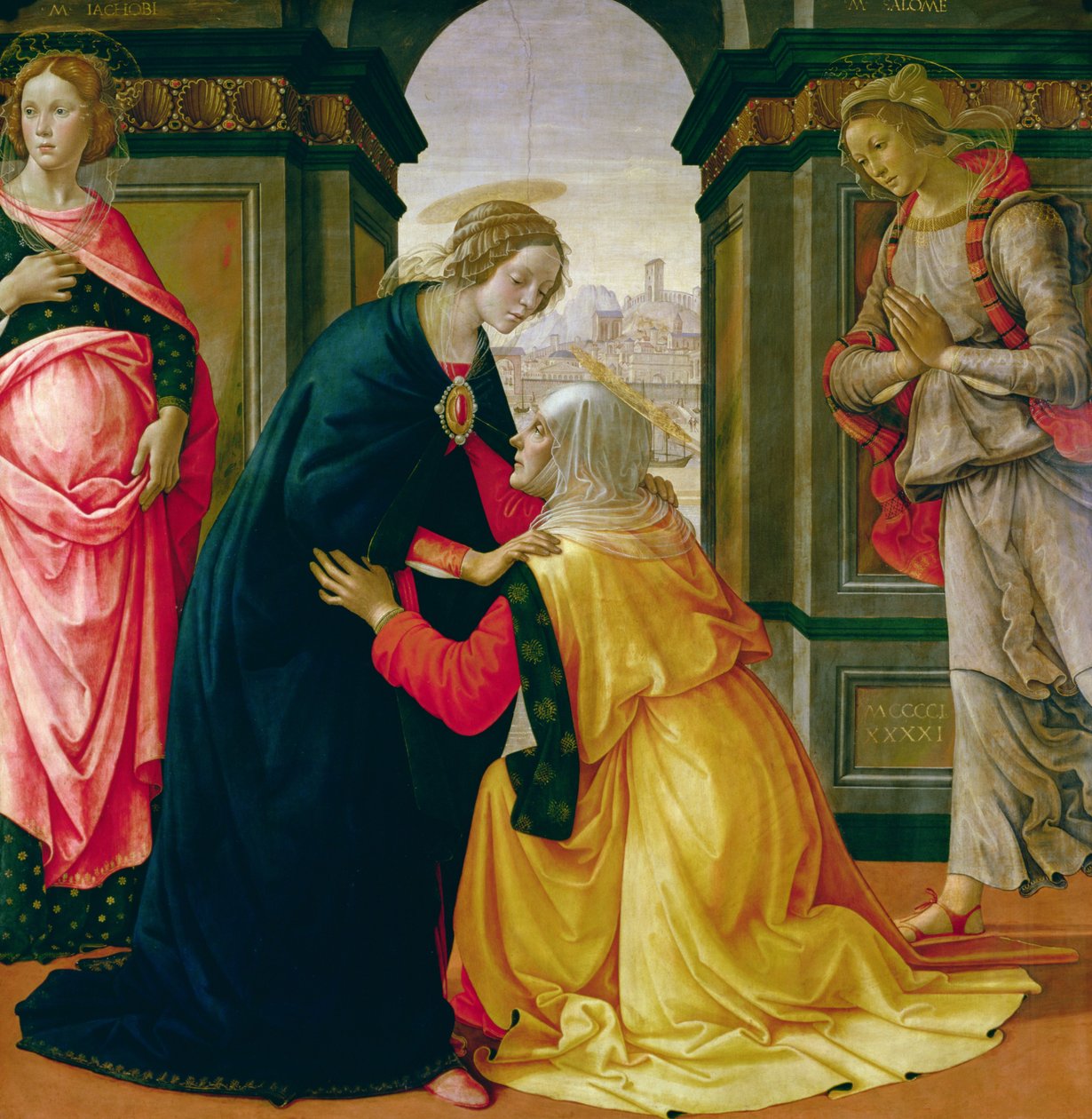 Ziyaret, 1491 (panelde sıcaklık) by Domenico Ghirlandaio