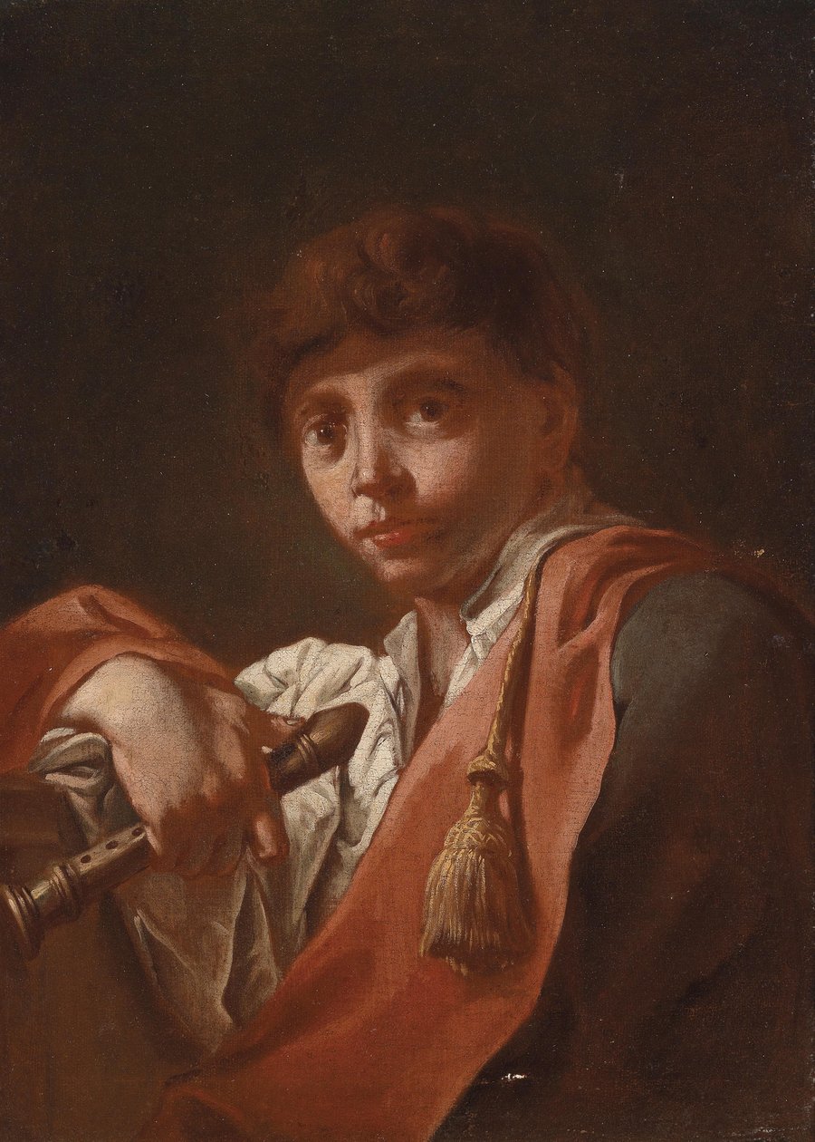 Knabe mit einer Flöte by Domenico Maggiotto