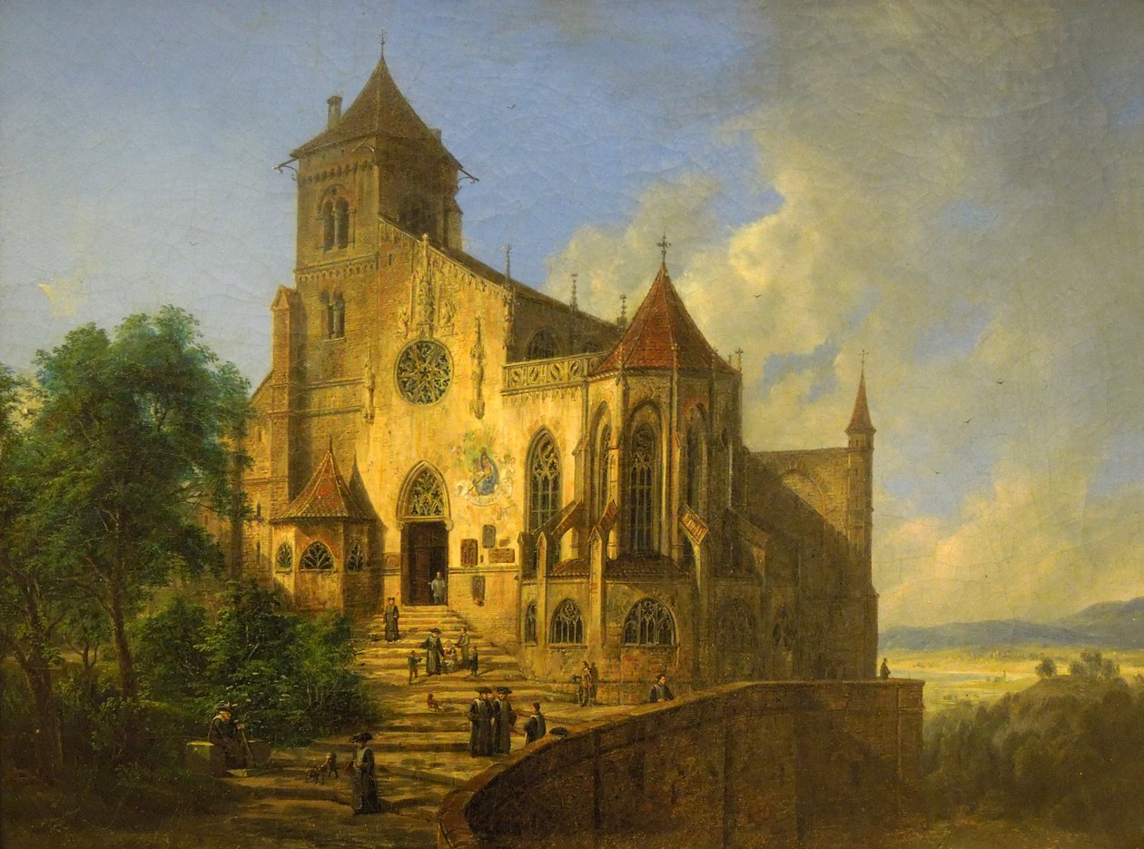 Kilise ile Manzara by Domenico Quaglio the Younger