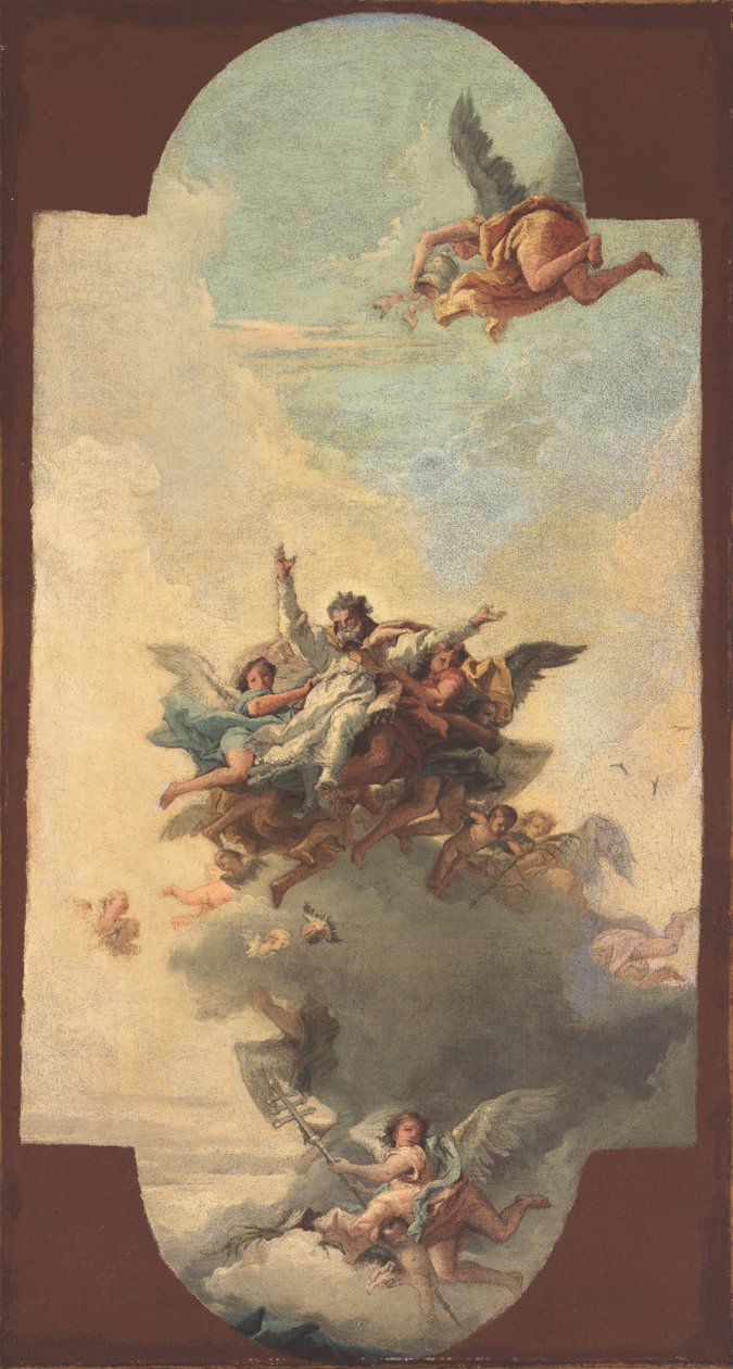 Bir papa ve şehidin tanrılaştırılması by Domenico Tiepolo