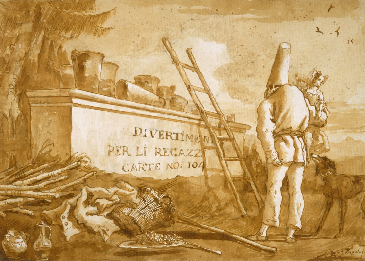 Punchinello Serisinin Başlık Sayfası by Domenico Tiepolo