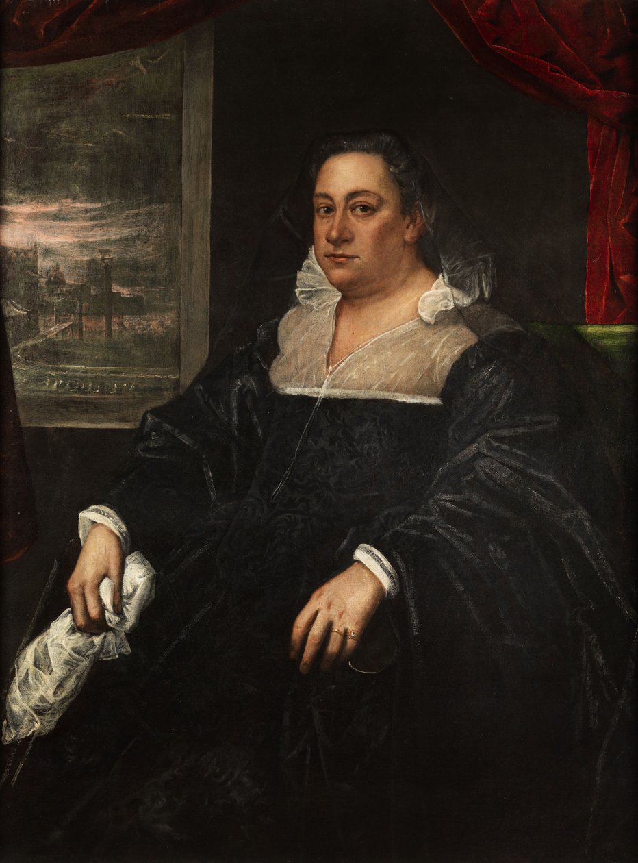 Porträt einer Dogaressa (Gemahlin eines venezianischen Dogen) by Domenico Robusti Tintoretto