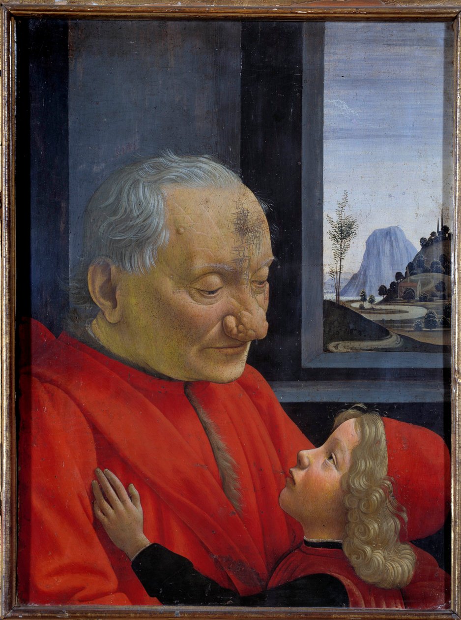 Yaşlı bir adam ve genç bir çocuğun portresi Resim Domenico Ghirlandaio (1449-1494) tarafından 15. yüzyıl Güneş. 0,62x0,46 m - Yaşlı bir adam ve genç bir çocuğun portresi (Yaşlı Adam ve Torunu olarak da adlandırılır). Domenico Ghirlandaio