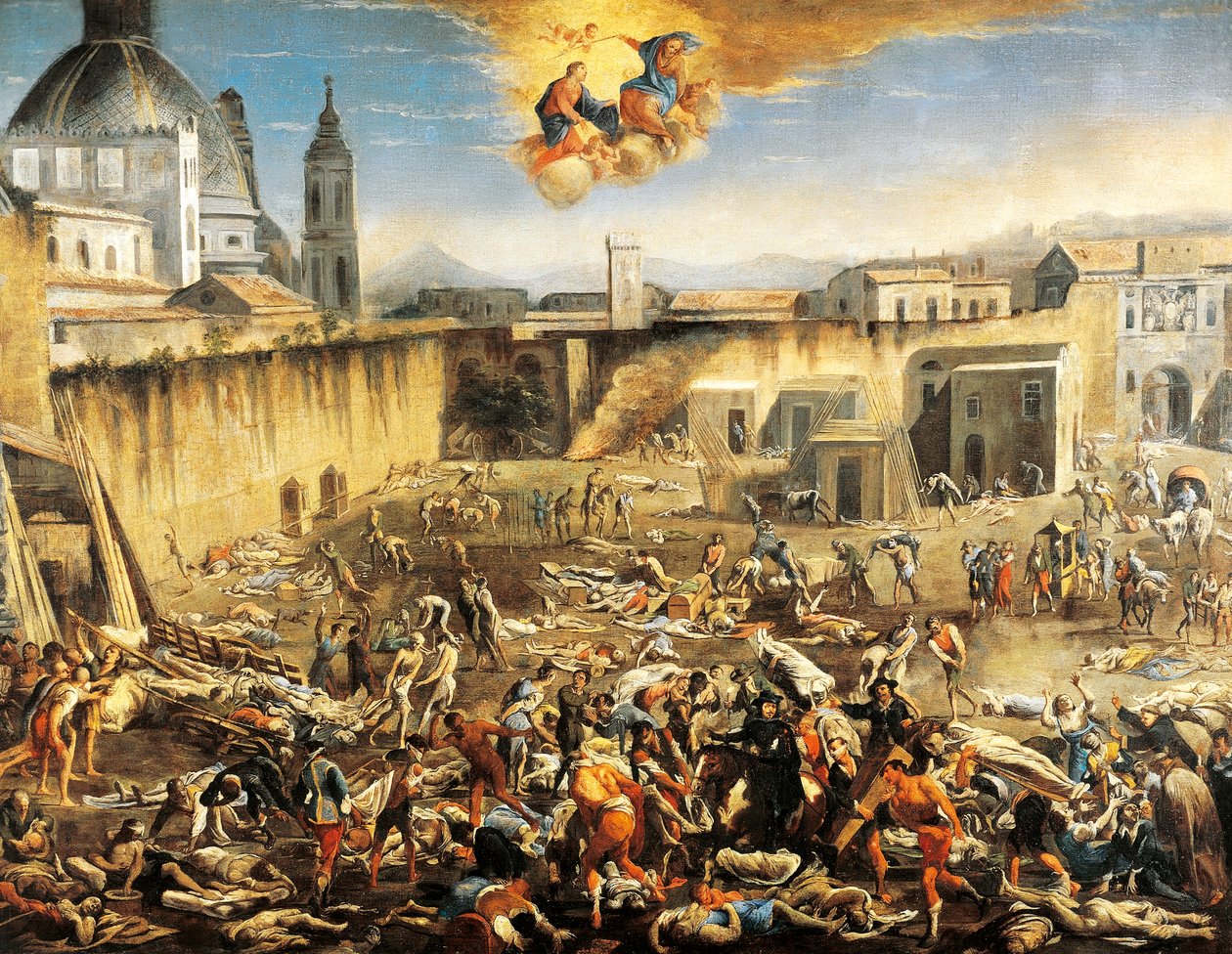 Pazar Meydanı (Largo Mercatello), Napoli vebası by Domenico Gargiulo