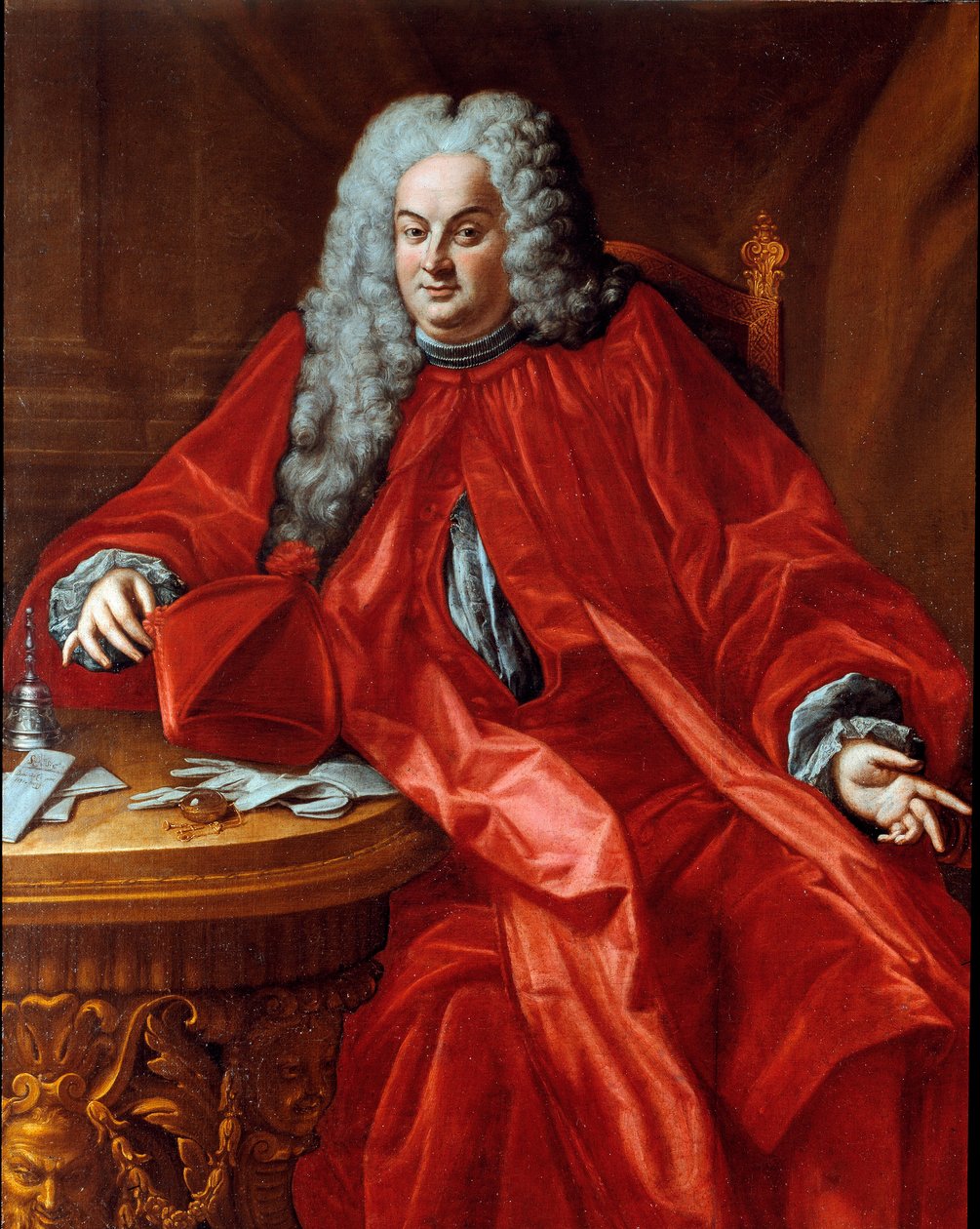 Domenico Canevari (1683-1745) 1742 ve 1744 arasında Genler Cumhuriyeti doge portresi Domenico Bocciardo (1686-1746) 18. yüzyıl Güneşine atfedilen resim. 160x130 cm Sestri Levante, Galleria Rizzi by Domenico (attr.to) Bocciardo