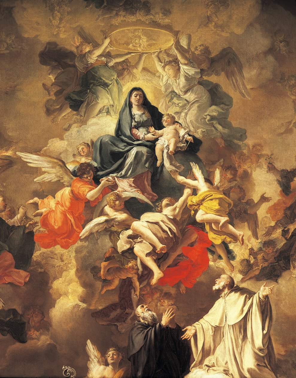Azizler ve Meleklerle Zafer, Domenico Antonio Vaccaro (1680-1750), Detay by Domenico Antonio Vaccaro