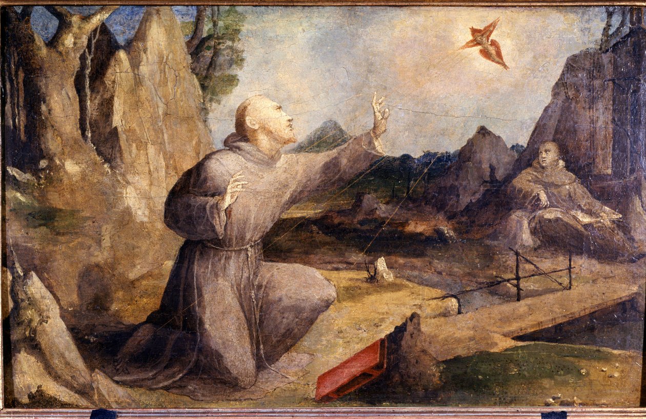 St. Francis stigma alıyor. Beccafumi Domenico Mecarino (yaklaşık 1486 - 1551) by Domenico Beccafumi