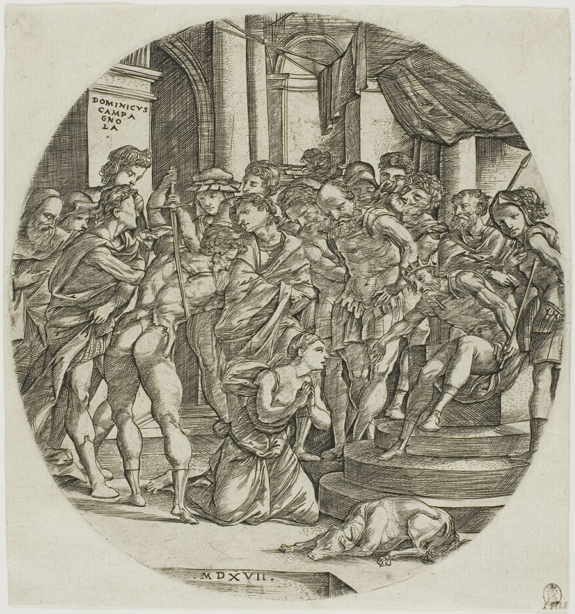 Aziz Catherine'in Kafasının Kesilmesi by Domenico Campagnola