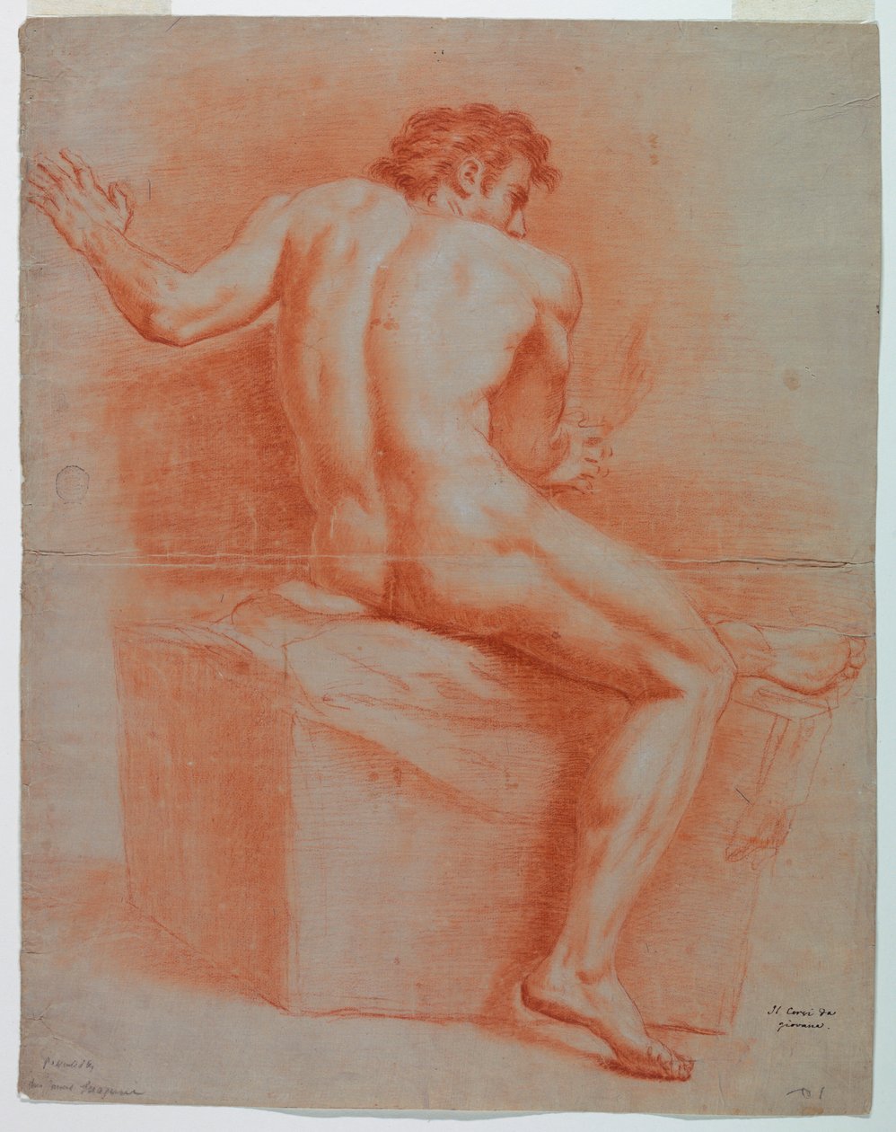 Çizim, Çıplak, yaklaşık 1740 by Domenico Corvi