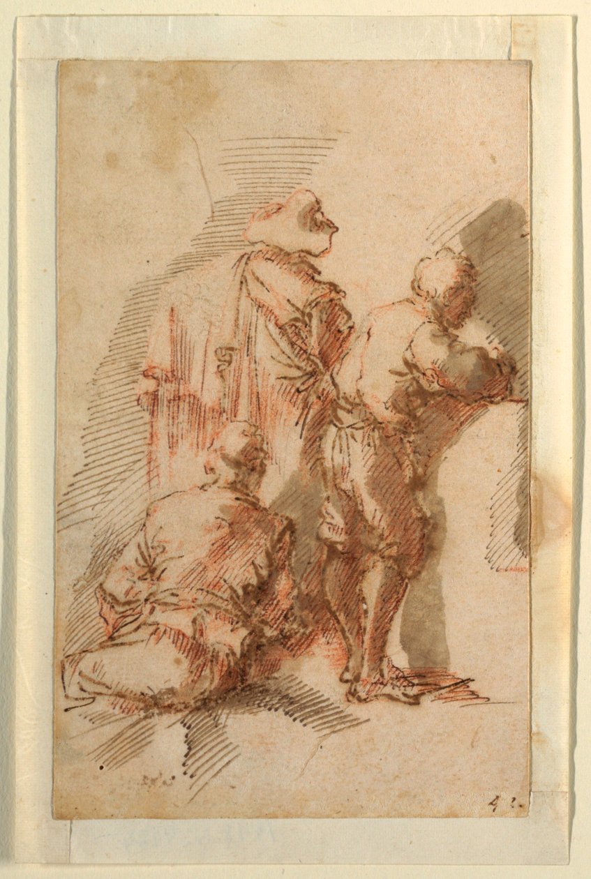 Üç adam by Domenico Gargiulo, called Micco Spadaro