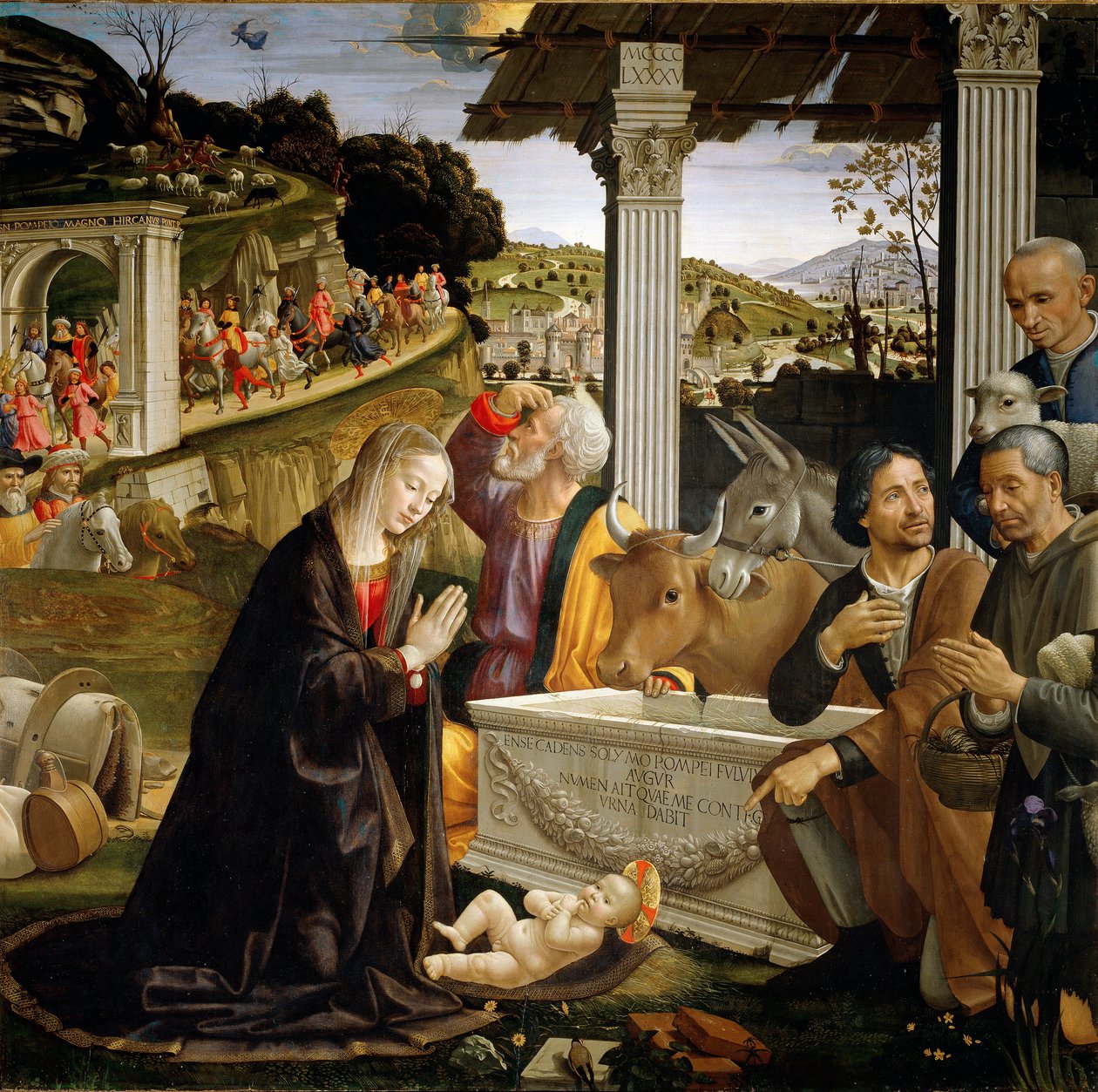 Çobanların Hayranlığı Tablo Domenico Ghirlandaio (1449-1494) 1483-1485 Güneş. 167x167 cm Capella Sassetti, Santa Trinita, Floransa by Domenico Ghirlandaio