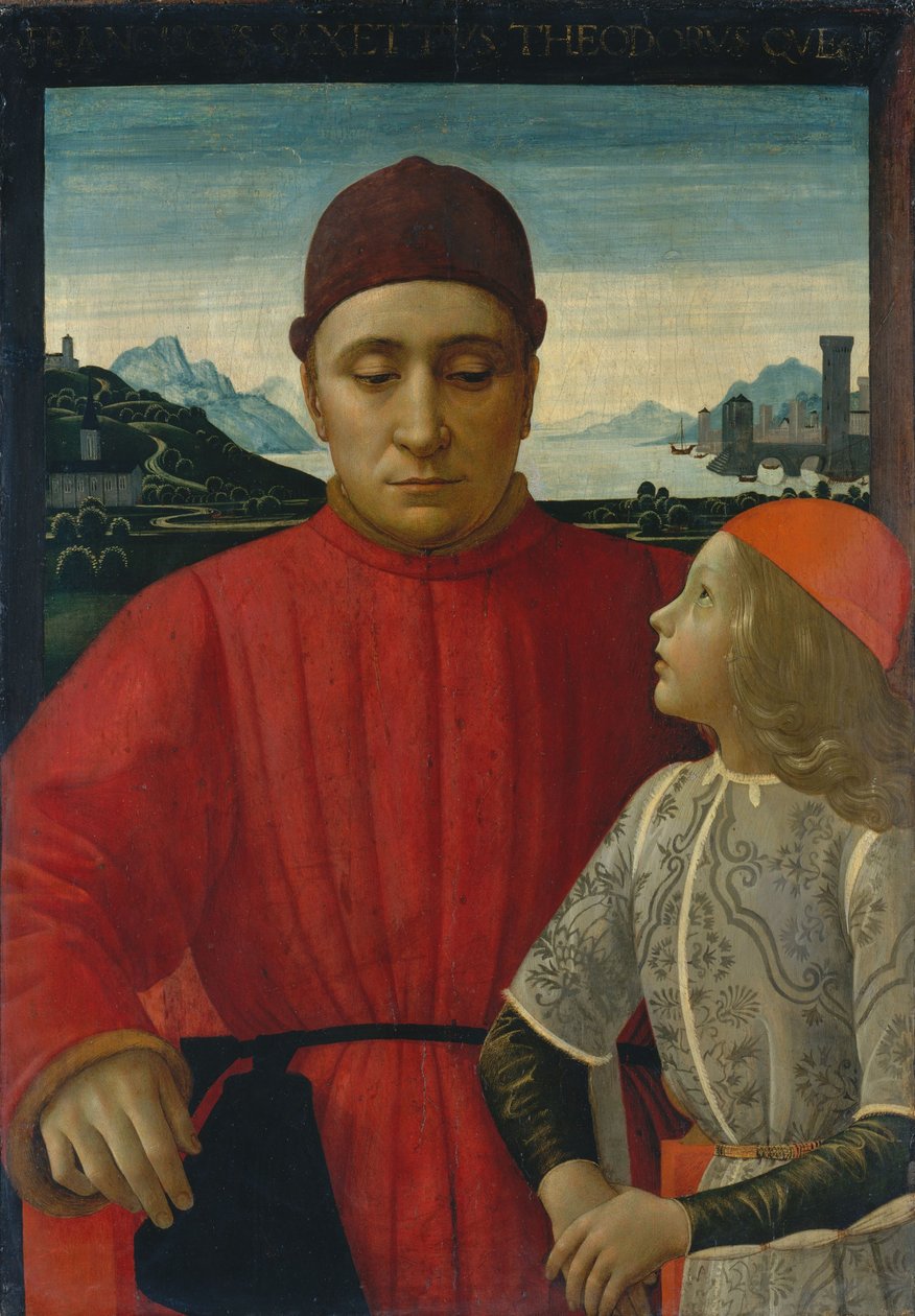 Francesco Sassetti ve Oğlu Teodoro, c.1488 (ahşap üzerine tempera) by Domenico Ghirlandaio