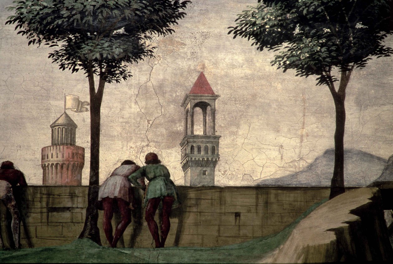 Ziyaretten Duvara Bakan Adamlar by Domenico Ghirlandaio