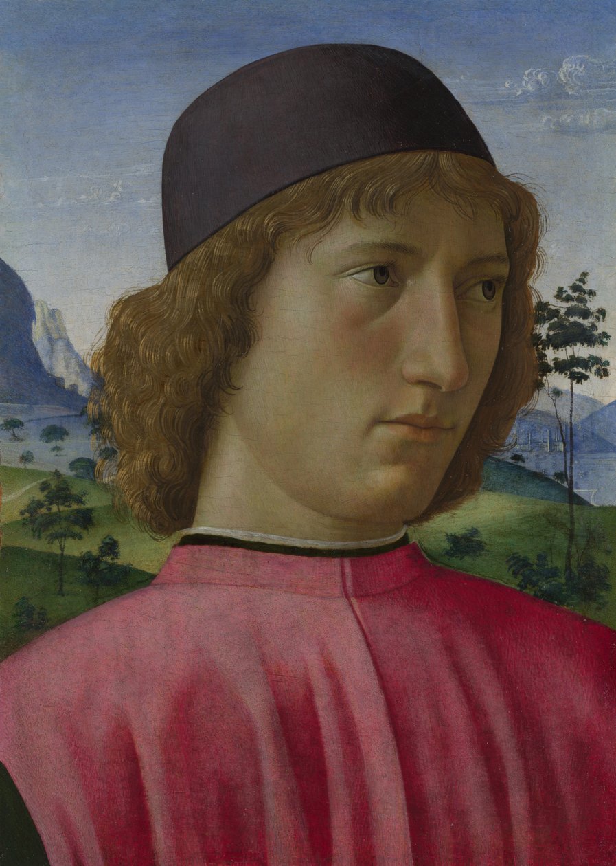 Kırmızılı Genç Bir Adamın Portresi, yaklaşık 1485 by Domenico Ghirlandaio