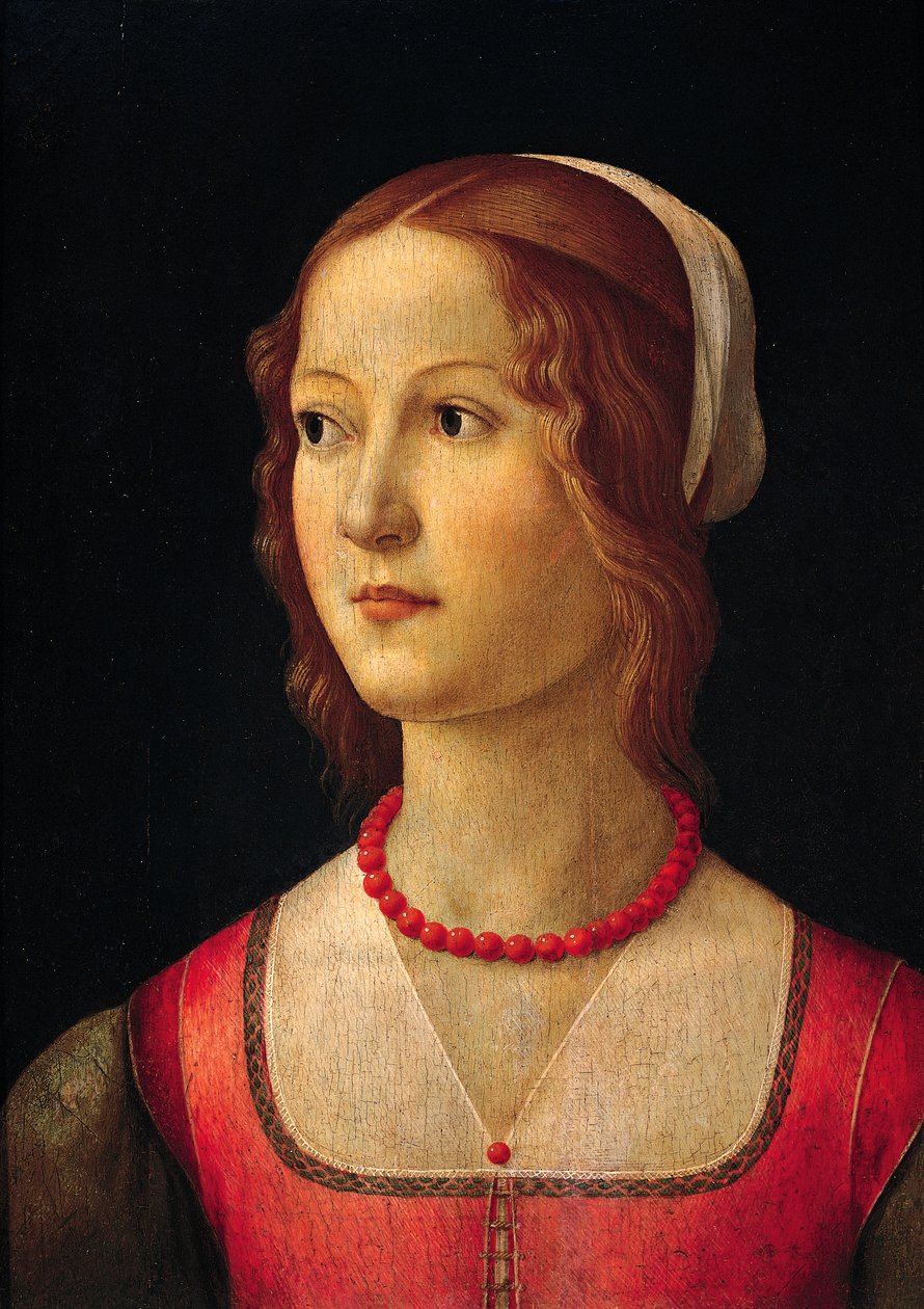 Domenico Ghirlandaio (1449-1494) tarafından 1485 dolaylarında genç kızın portresi by Domenico Ghirlandaio