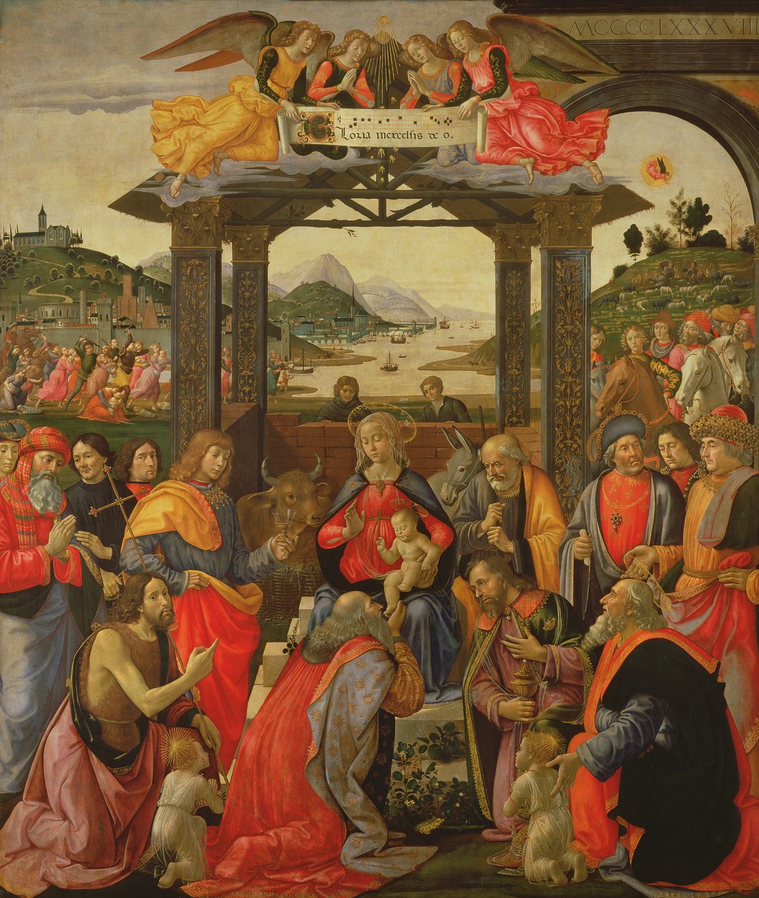 The Adoration of the Magi, 1488 (panelde tempera) (detay için 120935