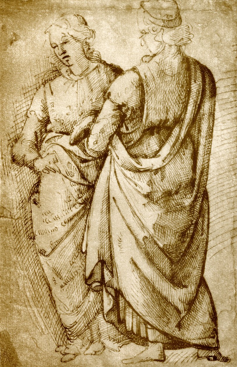 İki giysi çalışması by Domenico Ghirlandaio