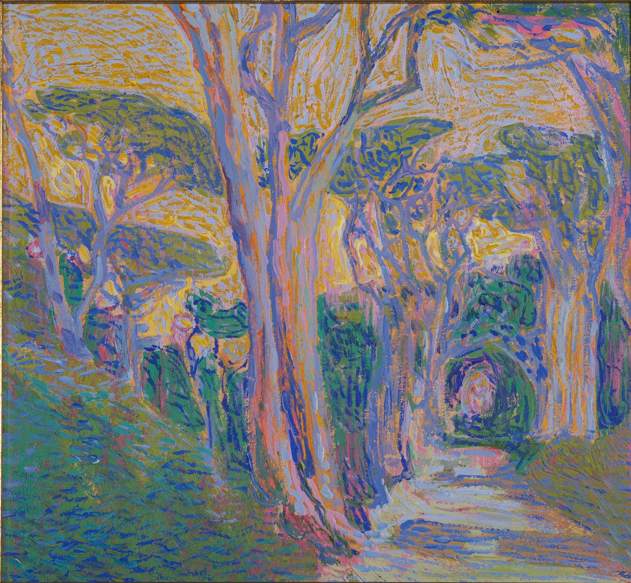 Portofino'daki çam ormanı, c.1920 by Domenico Guerello