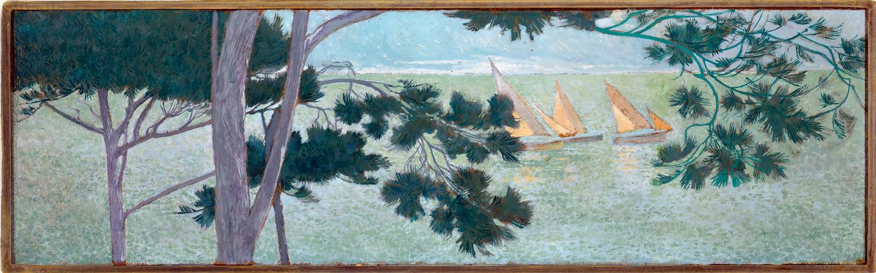 Deniz kenarındaki çam ağaçları, 1924 by Domenico Guerello