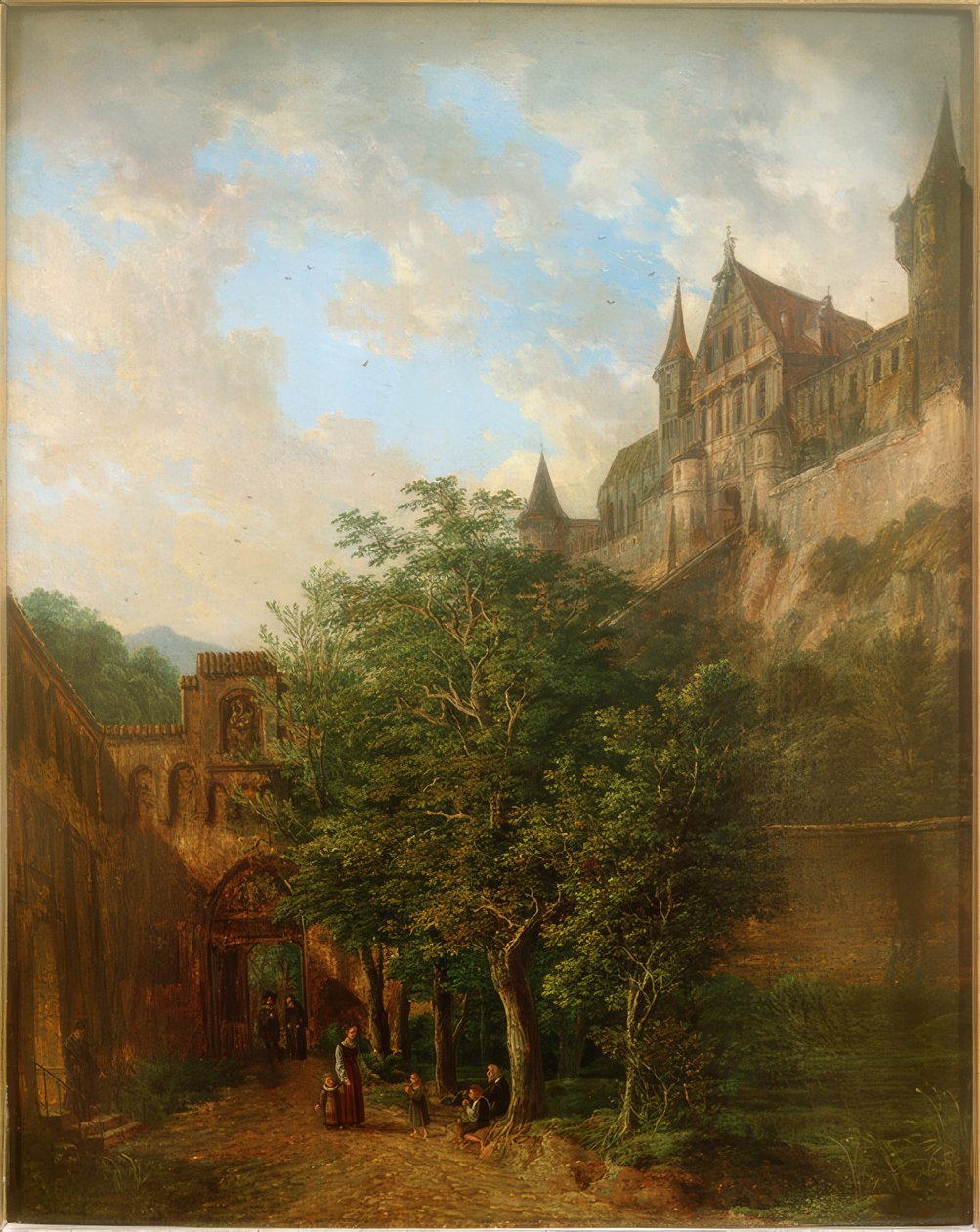 Landshut yakınlarındaki Trausnitz Kalesi by Domenico II Quaglio